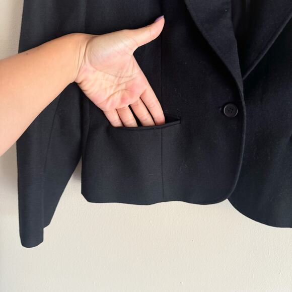 Vintage Pendleton Black Single Button Wool Jacket - Size 14 - Picture 2 of 6